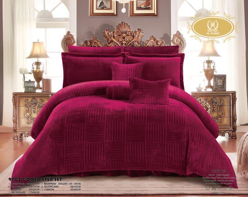 OCT Striped Velvet Comforter Set | نفرين