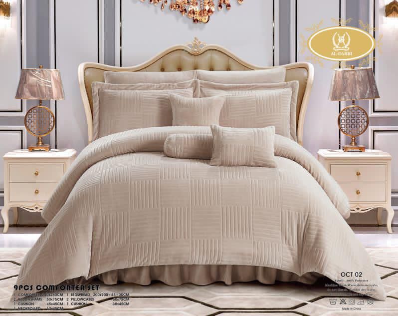 OCT Striped Velvet Comforter Set | نفرين