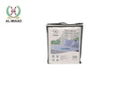 Packaged mattress protector with AL-MIAAD branding on a white background